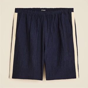 J.Crew Navy 7” Stratus Satin Track-Stripe Shorts